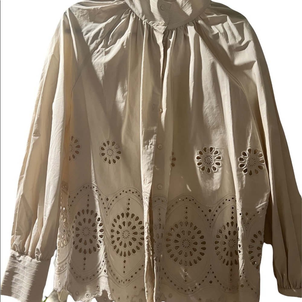 H&M Crochet style button up